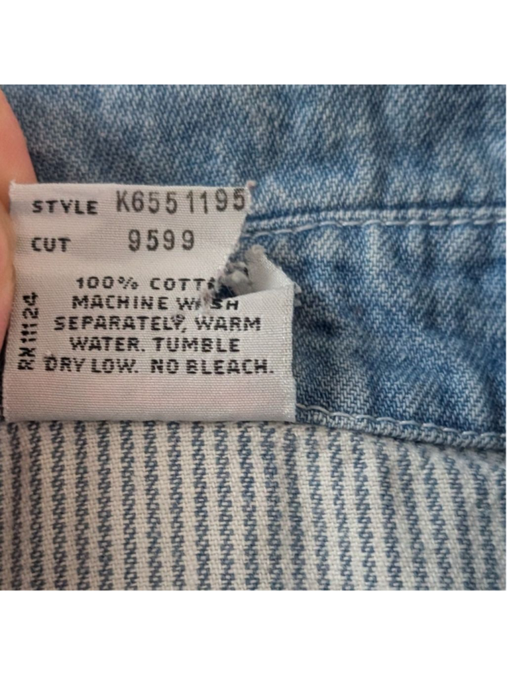 Guess Vintage Blue Striped Long Sleeve Button Up - Small - Picture 6 of 8